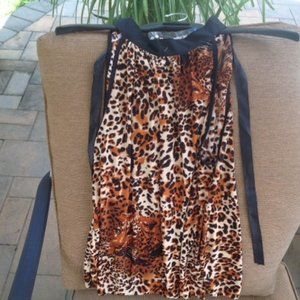 NWT LEOPARD OFF SHOULDER Brown BLOUSE Romantic M
